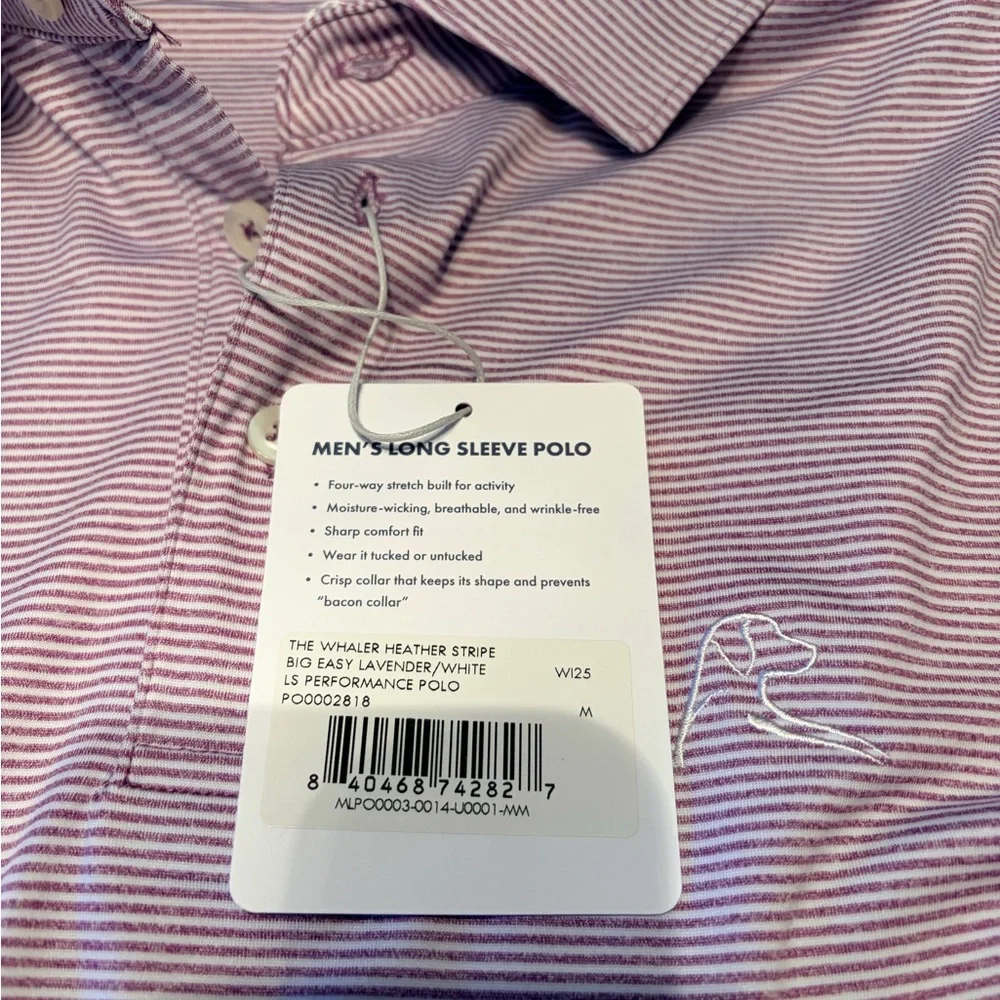 Rhoback “The Whaler” Men's Long-Sleeve Lavendar Polo - Picture 9 of 15